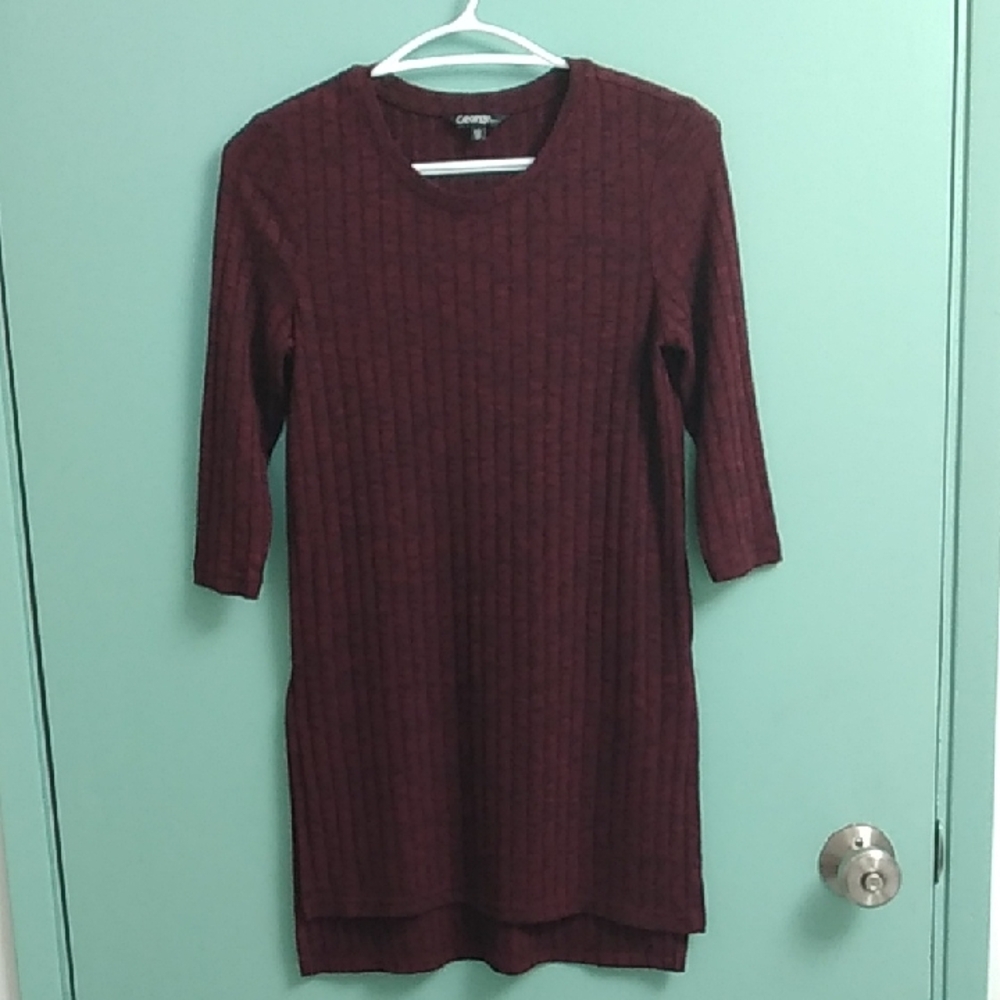 George Women's Burgundy Ribbed Sweater SIZE Women XS